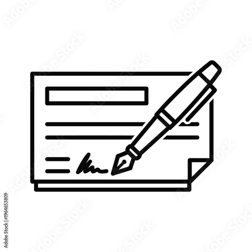 A sleek pen resting on a partially filled document with a signature space awaiting completion at the bottom