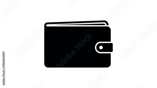 Black wallet with rounded corners white