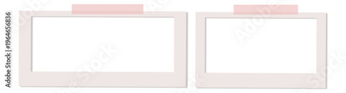 Empty white photo frame. Set realistic photo card frame mockup - vector for stock white blank photo frame