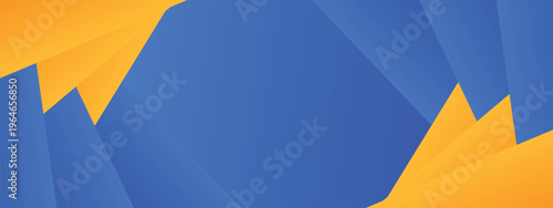 Geometric Corporate Header Background with Blue Base and Golden Yellow Diagonal Bar Elements