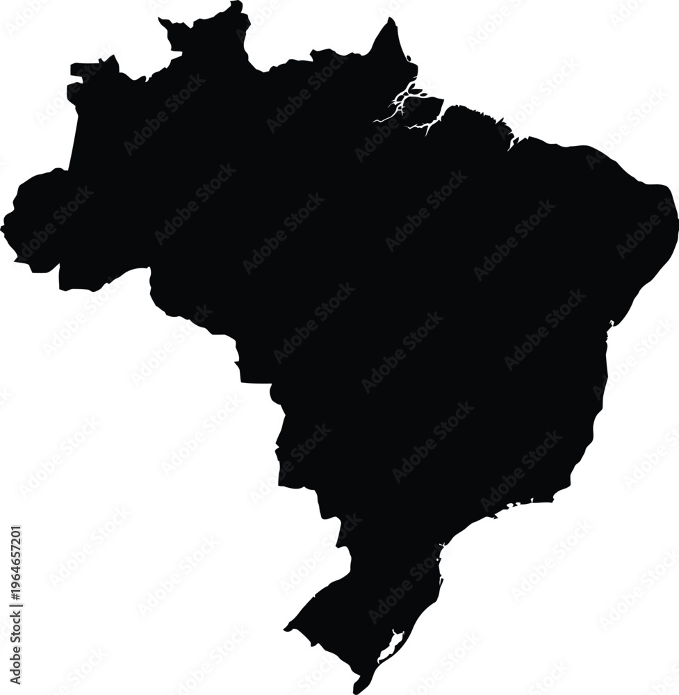 Obraz premium Vector graphic illustration of Brazil map in black