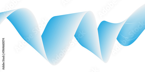 Abstract blue flowing wave lines background with smooth gradient isolated on white backdrop