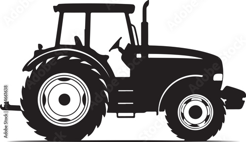 Tractor, Farm Tractor, Black Tractor, Vector Tractor, Agricultural Vehicle