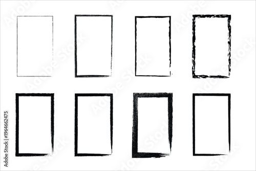 A collection of eight rectangular frames with varying line widths and styles