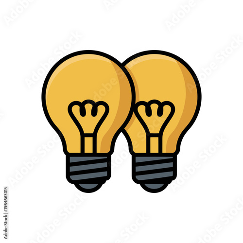 A lightbulb icon illustration with a creative idea concept design