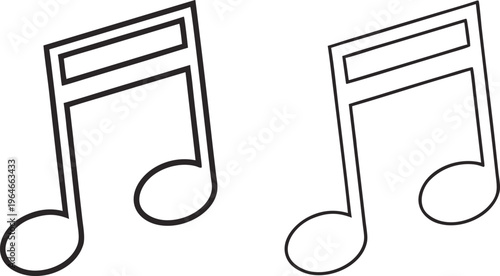 Black musical notes on white background eighth notes black and white simple minimal