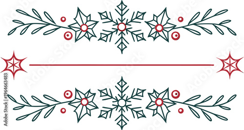 Christmas divider set with festive snowflakes and red accents