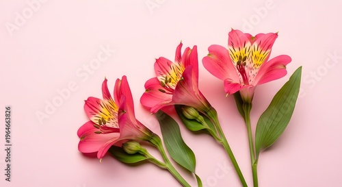 A vibrant bouquet of pink flowers with delicate petals and green leaves