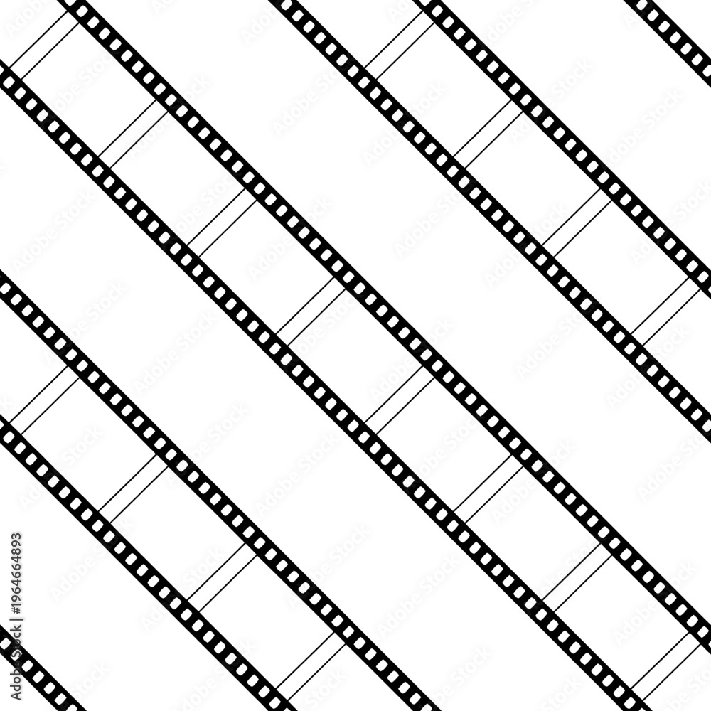 Fototapeta premium A film strip illustration with a seamless pattern design on a gray background