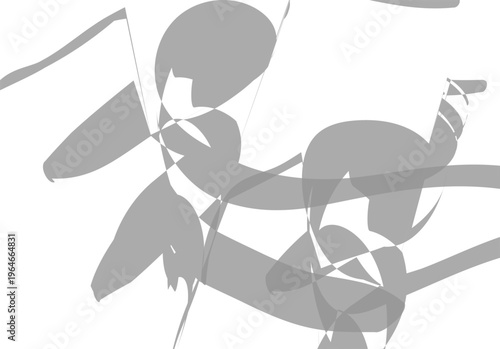 Dramatic black silhouette of leaves and sunbeams on yellow background