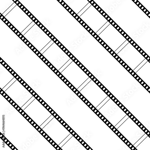 A film strip illustration with a seamless pattern design on a gray background
