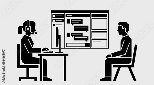 "Stylized icon of online chat support"