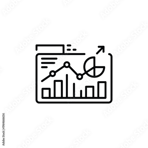 Line graph displayed on a computer screen representing data analysis
