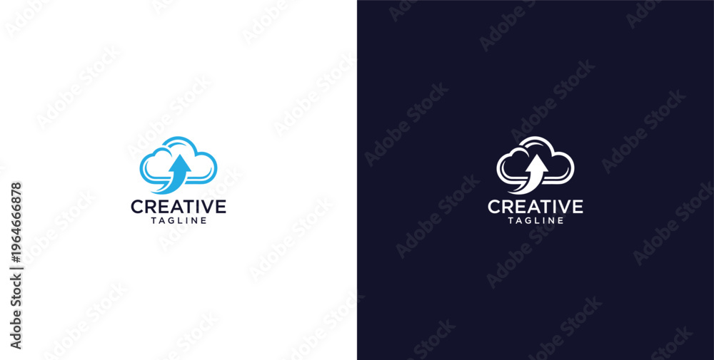 Fototapeta premium modern logo of innovative cloud software in the oil and gas sector
