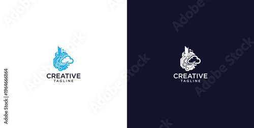 modern logo of innovative cloud software in the oil and gas sector