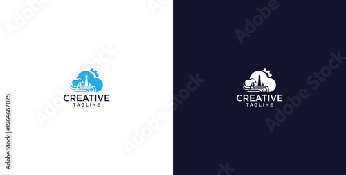 modern logo of innovative cloud software in the oil and gas sector