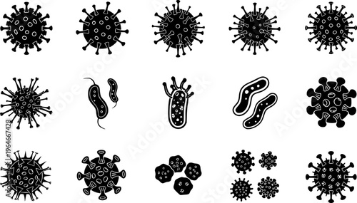Coronavirus icons set.