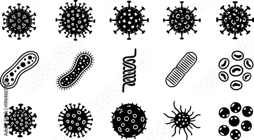 Coronavirus icons set.