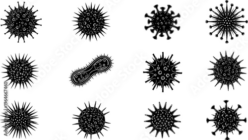Coronavirus icons set.