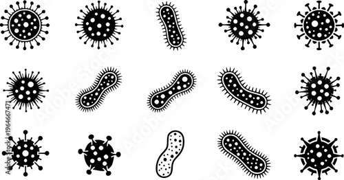 Coronavirus icons set.