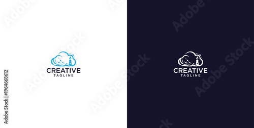 modern logo of innovative cloud software in the oil and gas sector