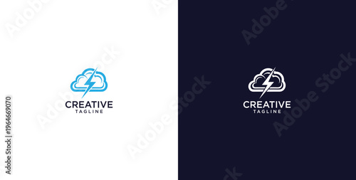 modern logo of innovative cloud software in the oil and gas sector