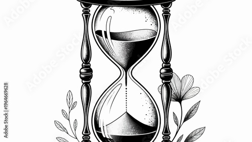 An elegant hourglass with floral details a timeless symbol of passing time