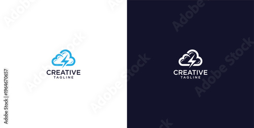 modern logo of innovative cloud software in the oil and gas sector