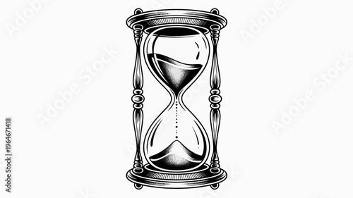 An ornate hourglass with flowing sand a classic symbol of time passing