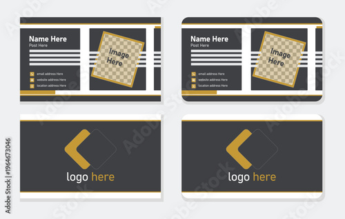 Business card design concepts with modern layouts and typography