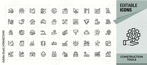 Construction Tools icon set. Plumbing vector icon set. Included construction, mechanic, paint, tool, build, house and more. Vector illustration.
