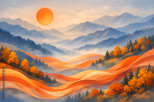 sunrise in mountains background wallpaper