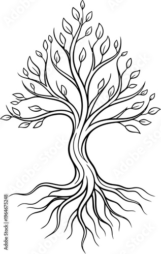 Illustration of a buddha tree vector
