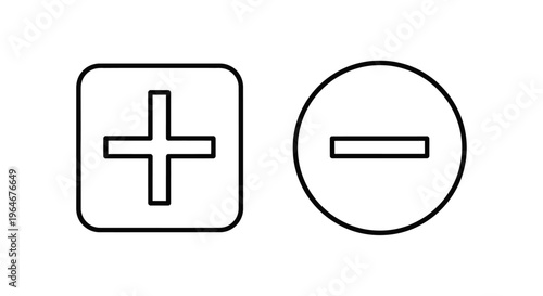 Plus and minus sign icons.