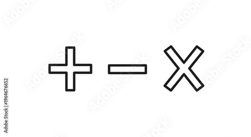 Plus minus and times signs.