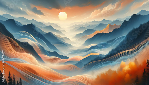 sunrise in mountains background wallpaper