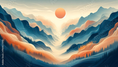 sunrise in mountains background wallpaper