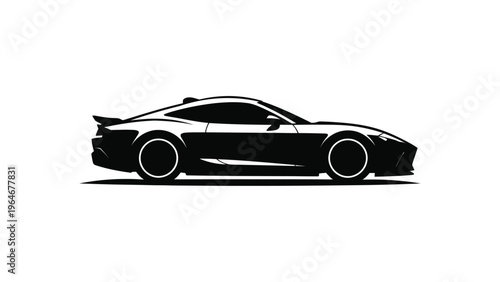 modern sports car silhouette vector illustration sleek supercar side view isolated on light background automotive design speed concept