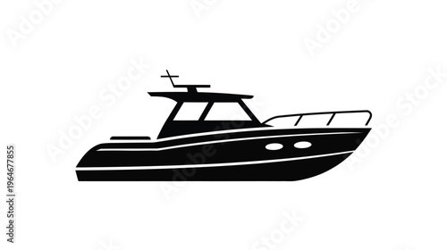 minimalist luxury yacht silhouette vector illustration isolated on light background modern boat icon marine transport concept design