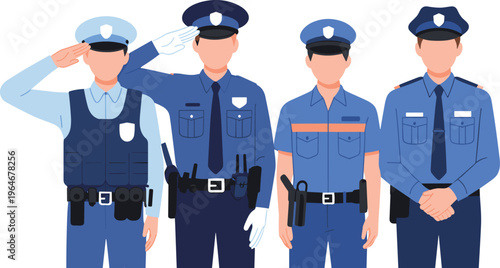 police, officers, team, uniform, law, enforcement, security, safety, authority, protection, patrol, service, justice, duty, crime, control, public, defense, regulation, illustration