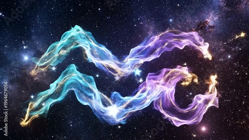 Vibrant cosmic nebula in space with stars.