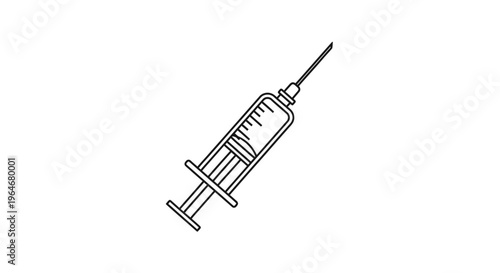 A medical syringe with needle isolated on a clean white background representing healthcare and vaccination equipment