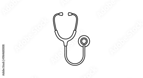 A medical stethoscope isolated on a clean white background representing healthcare and diagnostic equipment