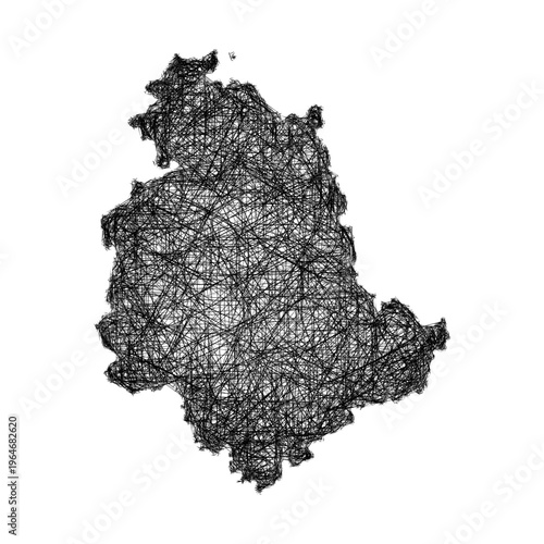 Sketch Umbria outline map design