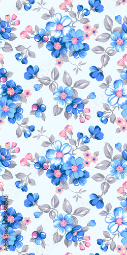 abstract background with blue flower