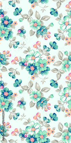 green flower on white background