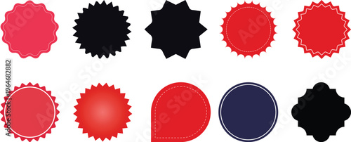 Set of vintage label and badges shape collections. Vector illustration. Black template for patch, insignias, overlay.Diverse collection of twelve solid black decorative frames and labels in various.