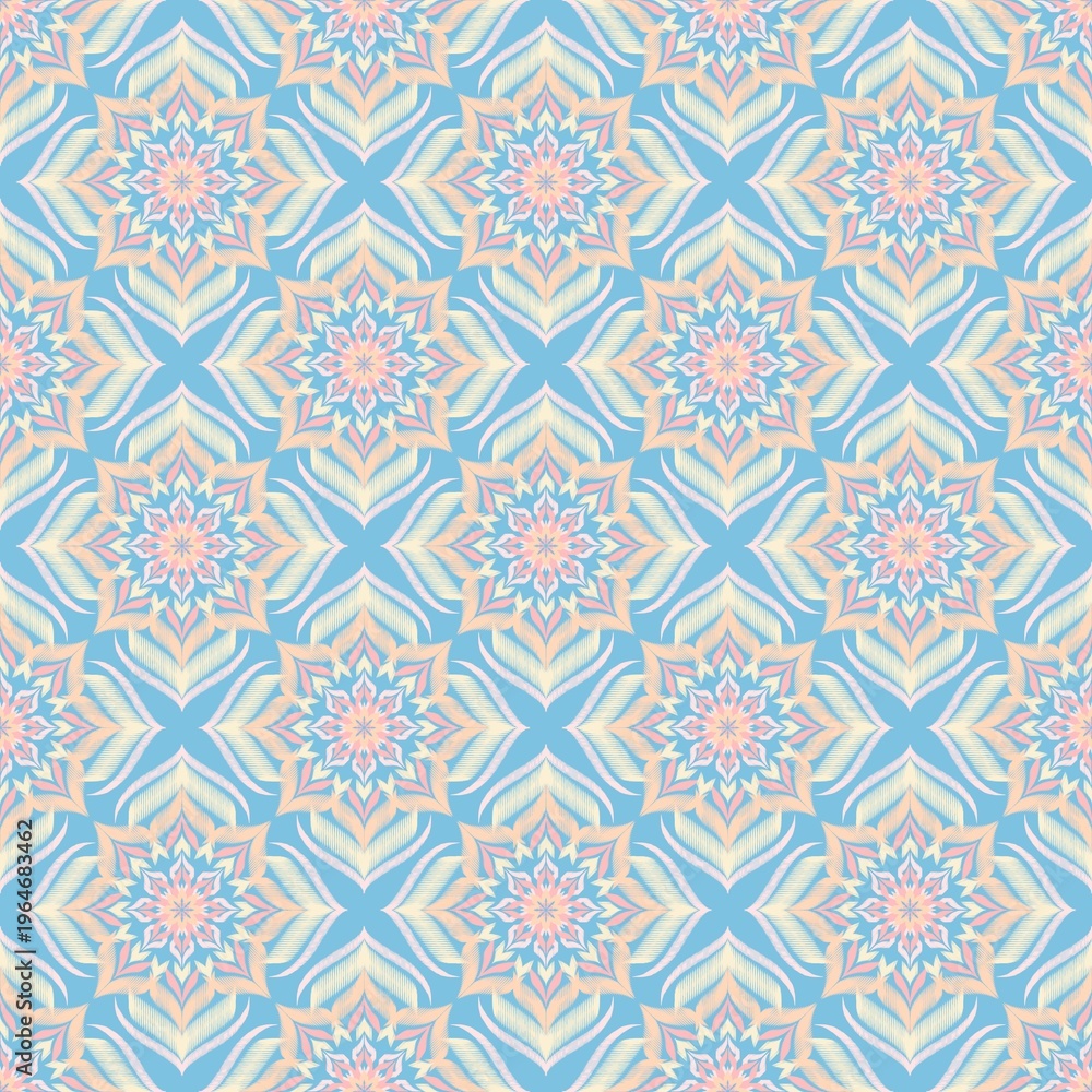 Fototapeta premium Seamless Ikat ethnic traditional Textile pattern geometric abstract folklore ornament Tribal ethnic illustration background design for print, clothing, scarf