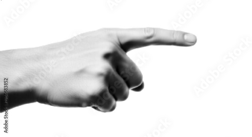 Halftone pointing hand finger gesture vector illustration direction selection concept
