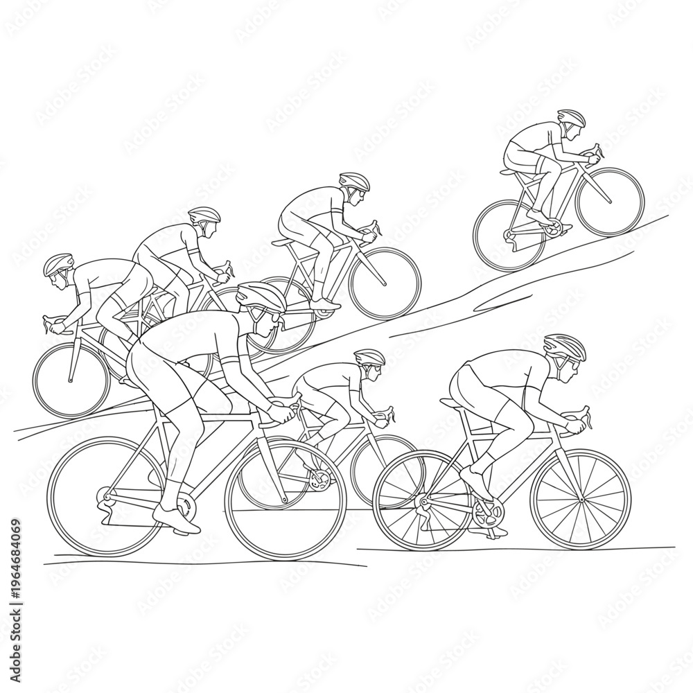 Naklejka premium Cycling, bicycle racing, sports icons, vector illustrations, athletic competition